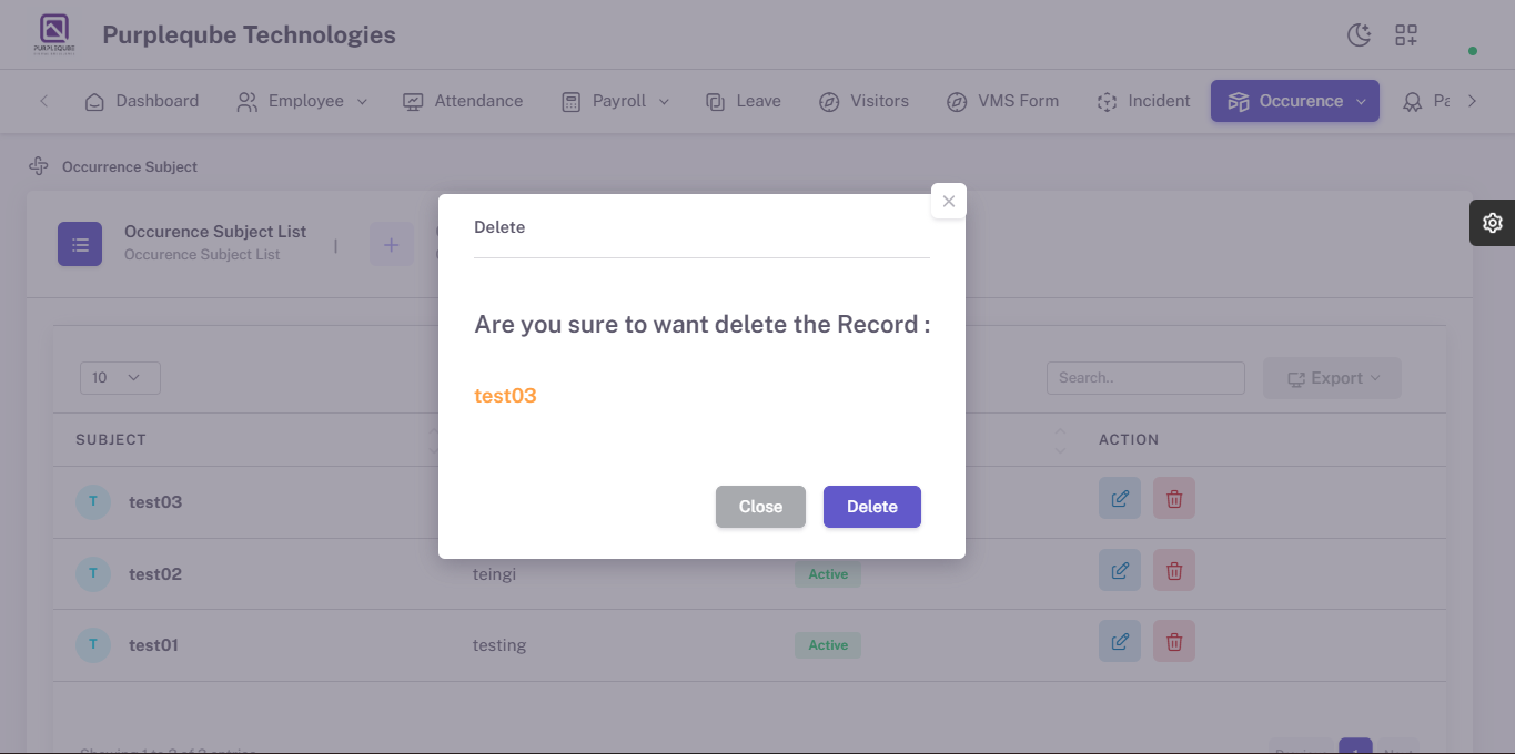Delete Confirmation Dialog